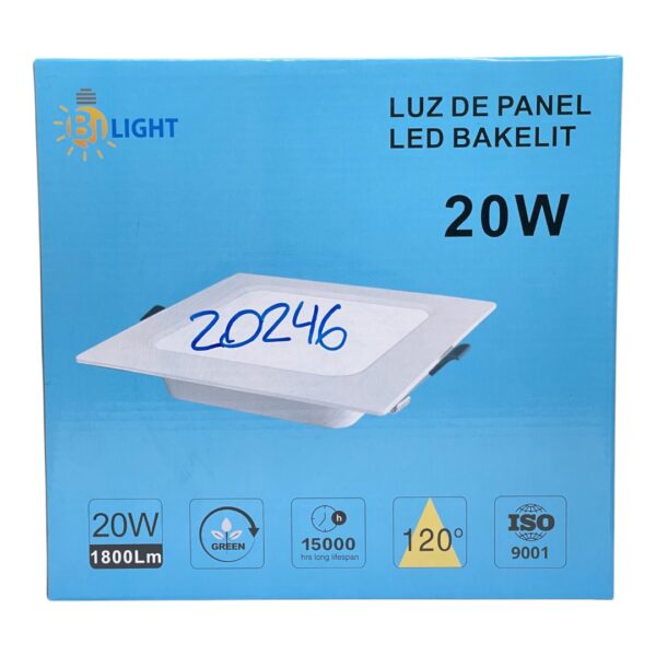 LAMP PANEL LED CUAD EMP 20W 110-277V ZQ-TKF20W BJ