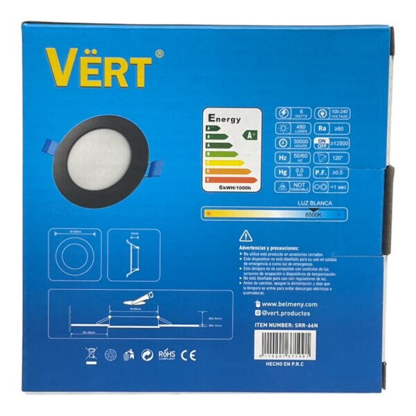 LAMP PANEL LED RED EMP 6W 85-240V VERT SRR-66N