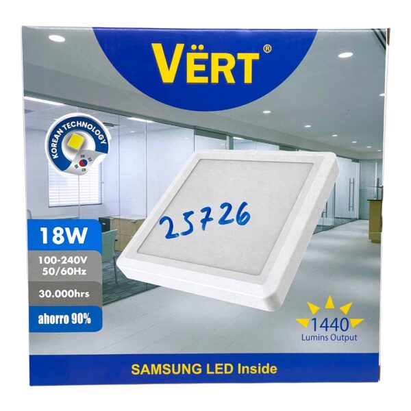 LAMP PANEL LED CUAD SUP 18W 100-240V VERT SPS-016