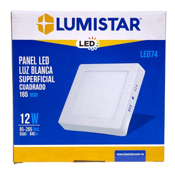 LAMP PANEL LED CUAD SUP 12W 110-220V LED74-M LUMIST