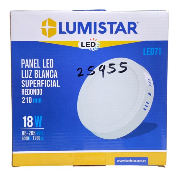 LAMP PANEL LED RED SUP 18W 110-220V LED71 LUMISTAR