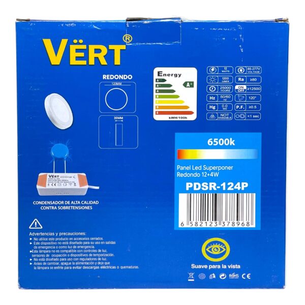 LAMP PANEL LED RED SUP 12+4W BLCO-FUCSIA 85-265V PDSR-124P VERT