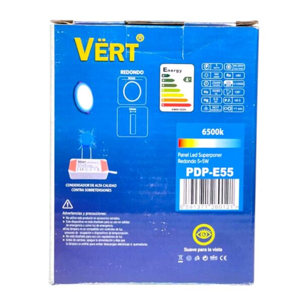 LAMP PANEL LED RED EMP ROSADO/FUCSIA 5W 100-240W D/TONO VERT PDP-E55