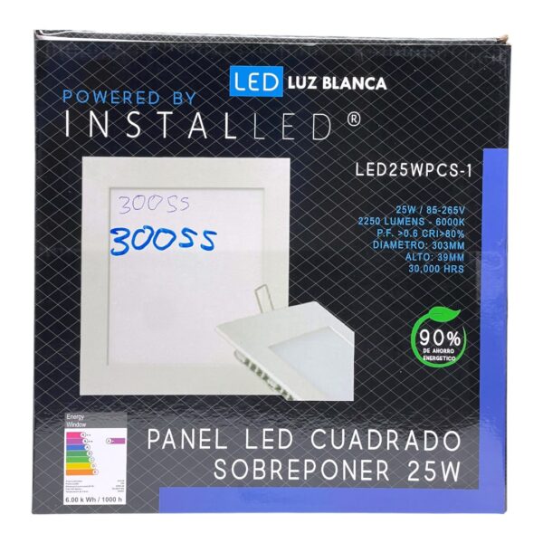 LAMP PANEL LED CUAD SUP  25W 85-265V LED25WPCS1 INSTALLED