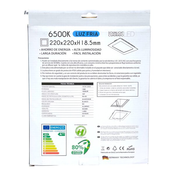 LAMP PANEL LED CUAD EMP 18W 85-265V HAMMER FHE-141218C