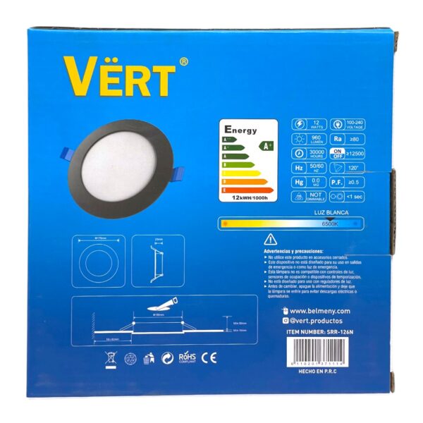LAMP PANEL LED RED EMP 12W 85-265V VERT SRR-126N