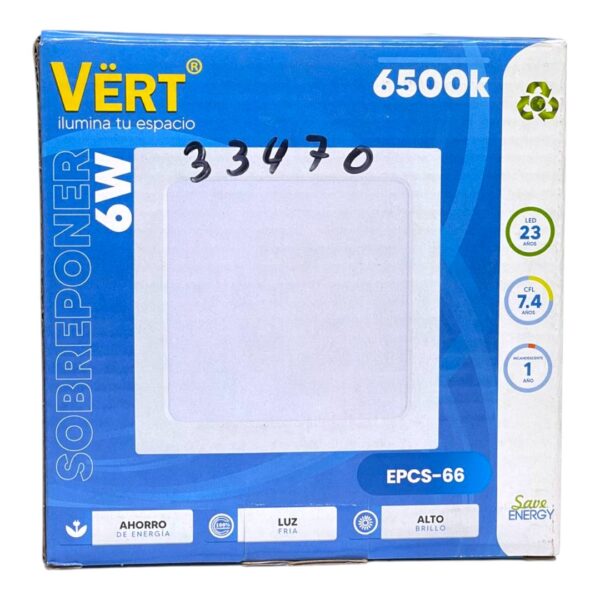 LAMP PANEL LED CUAD SUP 6W 85-265V VERT EPCS-66
